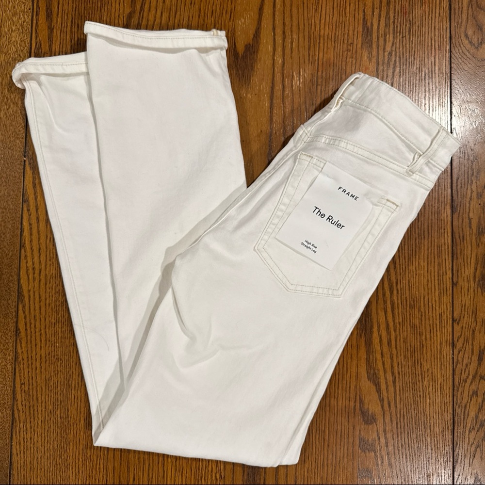 Frame high rise straight jeans